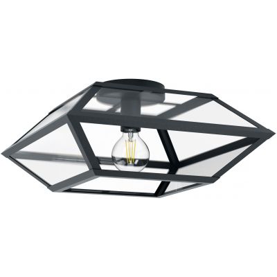 Eglo Casefabre lampa podsufitowa 1x60W czarny/przezroczysty 98357