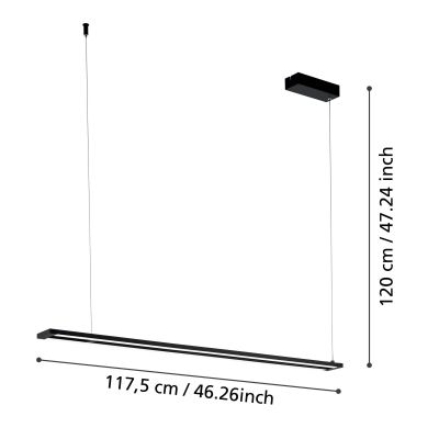 Eglo Amontillado lampa wisząca 1x27 W biała-czarna 98492