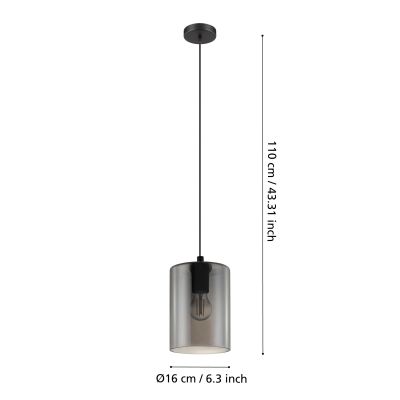Eglo Cadaques lampa wisząca 1x60 W czarna 98585