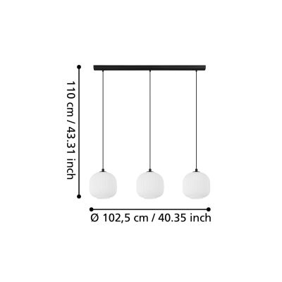 Eglo Mantunalle lampa wisząca 3x40 W biała 99367