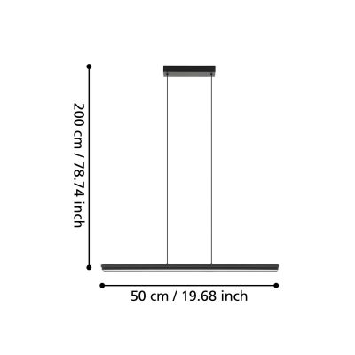 Eglo Cambulos lampa wisząca 2x17 W czarna 99599
