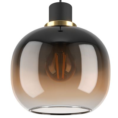 Eglo Oilella lampa wisząca 1x40 W czarna-brązowa 99614
