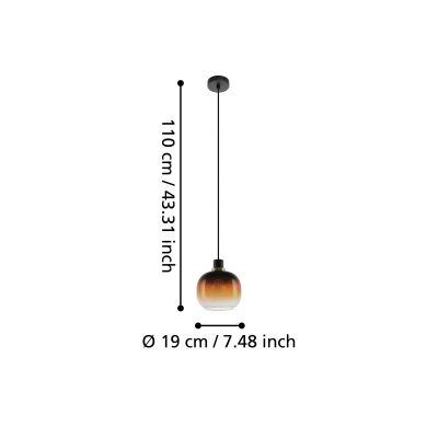 Eglo Oilella lampa wisząca 1x40 W czarna-brązowa 99614