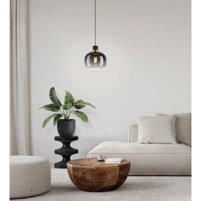Eglo Oilella lampa wisząca 1x40 W czarna-szary/popielaty 99616