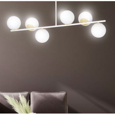 Emibig Floki lampa podsufitowa 6x10 W biała-złota 1023/6