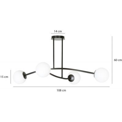 Emibig Halldor lampa podsufitowa 4x40W biały/szkło mleczne 1025/4