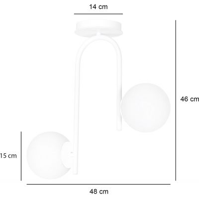 Emibig Kalf lampa podsufitowa 2x40W biała 1031/2