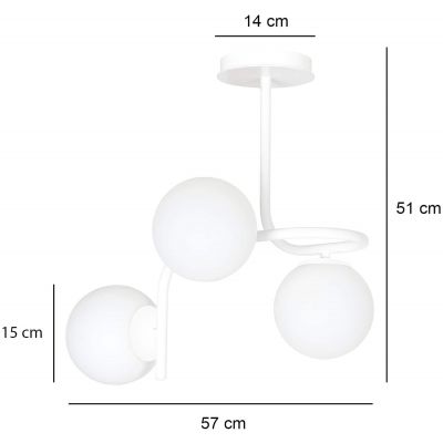 Emibig Kalf lampa podsufitowa 3x40W biała 1031/3