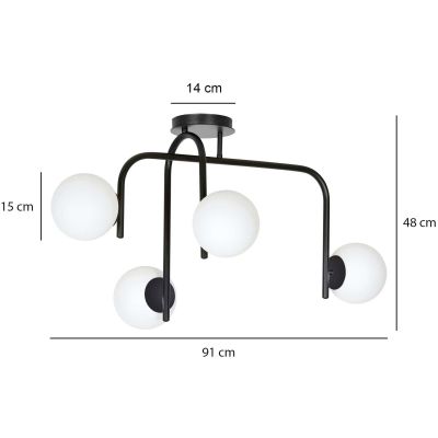 Emibig Kalf lampa podsufitowa 4x40W biała 1031/4B