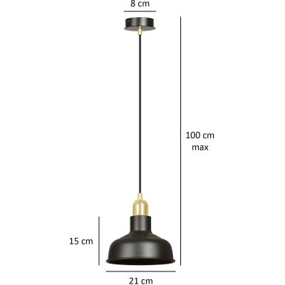 Emibig Ibor lampa wisząca 1x60W czarny/złoty 1042/1