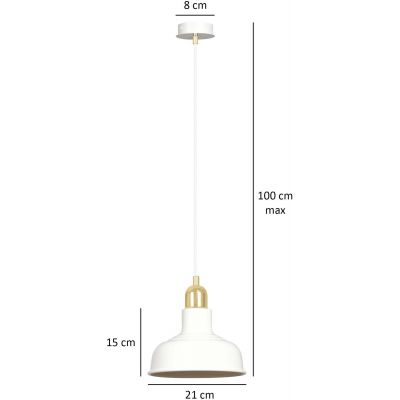 Emibig Ibor lampa wisząca 1x60W biały/złoty 1043/1