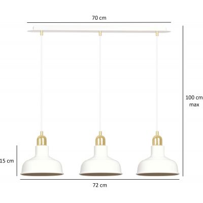 Emibig Ibor lampa wisząca 3x60W biały/złoty 1043/3