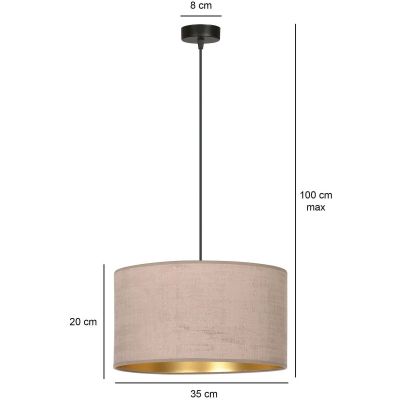 Emibig Hilde lampa wisząca 1x60W różowy/złoty 1053/1