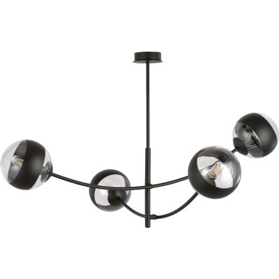 Emibig Hunter Stripe lampa podsufitowa 4x40W czarna/przezroczysta 1101/4