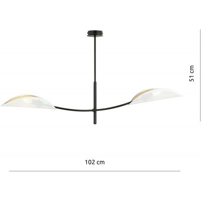 Emibig Lotus lampa podsufitowa 2x40W czarny/biały/złoty 1107/2