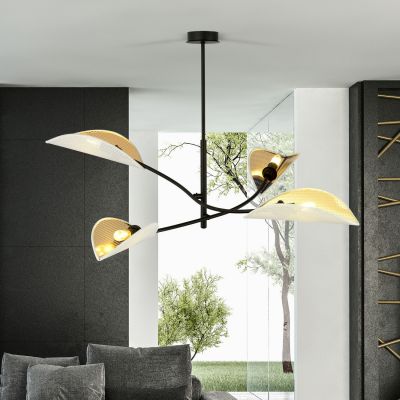 Emibig Lotus lampa podsufitowa 4x40W czarny/biały/złoty 1107/4