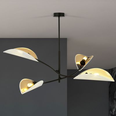 Emibig Lotus lampa podsufitowa 4x40W czarny/biały/złoty 1107/4