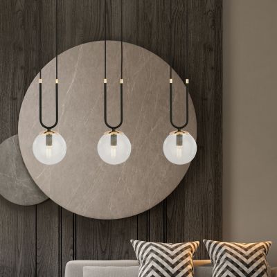 Emibig Glam lampa wisząca 3x40W czarna/przezroczysta 1114/3