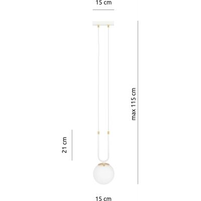 Emibig Glam lampa wisząca 1x40W biała/opal 1115/1