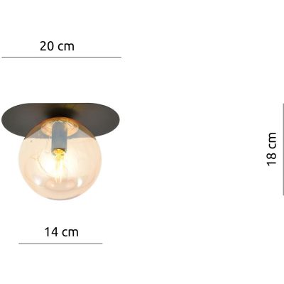 Emibig Plaza lampa podsufitowa 1x40W czarna/miodowa 1120/1