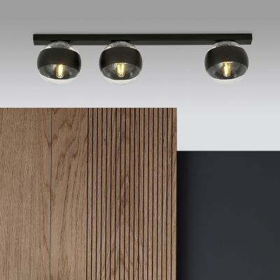 Emibig Fit Stripe lampa podsufitowa 3x10 W czarna-przezroczysta 1123/3