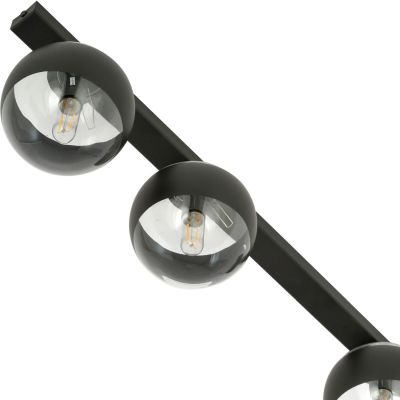 Emibig Fit Stripe lampa podsufitowa 3x10 W czarna-przezroczysta 1123/3