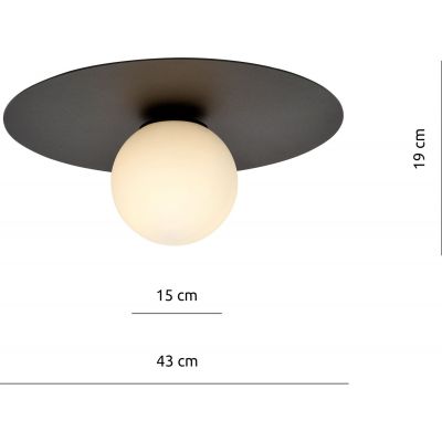 Emibig Solar lampa podsufitowa 1x40W czarna/opal 1127/1