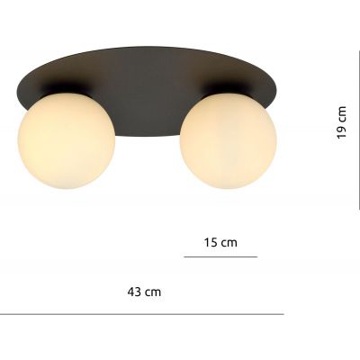 Emibig Solar lampa podsufitowa 2x10 W czarna-opal 1127/2