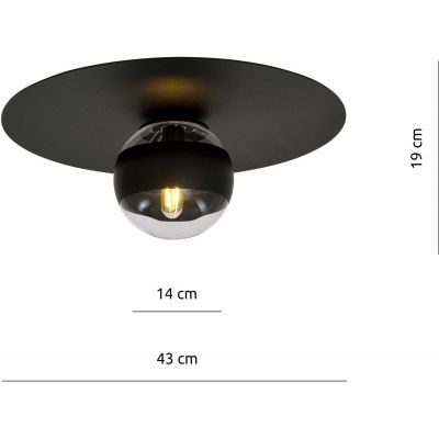 Emibig Solar Stripe lampa podsufitowa 1x40W czarna/przezroczysta 1129/1