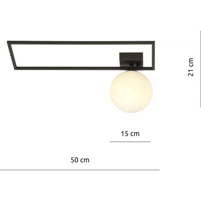 Emibig Imago 1A lampa podsufitowa 1x40W czarna/opal 1130/1A