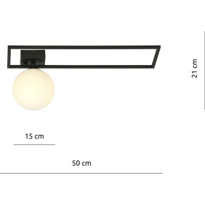 Emibig Imago 1B lampa podsufitowa 1x40W czarna/opal 1130/1B