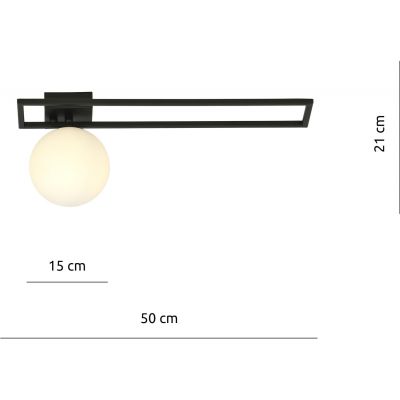 Emibig Imago 1C lampa podsufitowa 1x40W czarna/opal 1130/1C