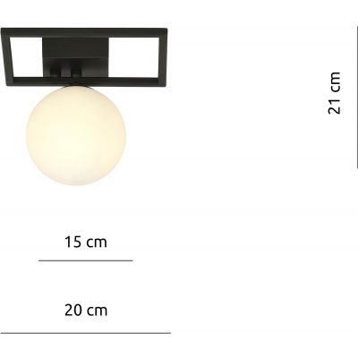 Emibig Imago 1E lampa podsufitowa 1x40W czarna/opal 1130/1E