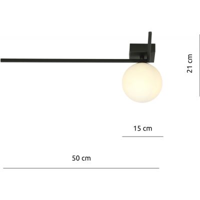 Emibig Imago 1F lampa podsufitowa 1x40W czarna/opal 1130/1F