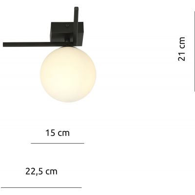 Emibig Imago 1G lampa podsufitowa 1x40W czarna/opal 1130/1G