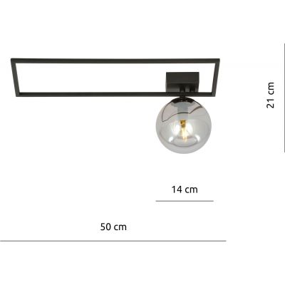 Emibig Imago 1A lampa podsufitowa 1x40W czarna/grafit 1131/1A