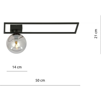 Emibig Imago 1B lampa podsufitowa 1x40W czarna/grafit 1131/1B