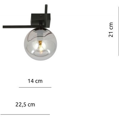Emibig Imago 1G lampa podsufitowa 1x40W czarna/grafit 1131/1G