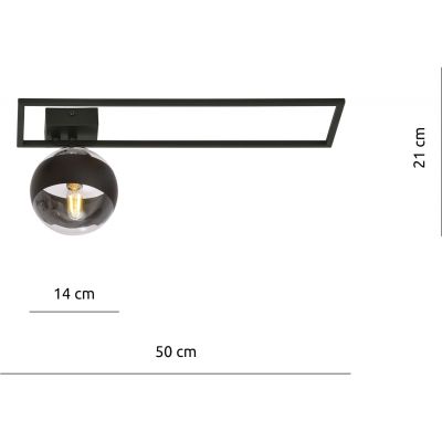 Emibig Imago Stripe 1B lampa podsufitowa 1x40W czarna/przezroczysta 1132/1B