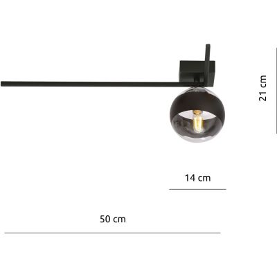 Emibig Imago Stripe 1F lampa podsufitowa 1x40W czarna/przezroczysta 1132/1F