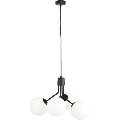 Emibig Nova lampa wisząca 4x40W czarna/opal 1138/4