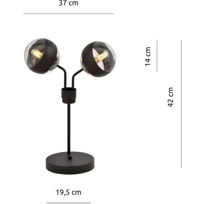 Emibig Nova Stripe lampa stołowa 2x40W czarna/przezroczysta 1139/LN2