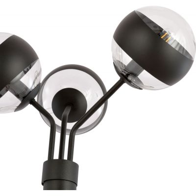 Emibig Nova Stripe lampa stojąca 3x40W czarna/przezroczysta 1139/LP3