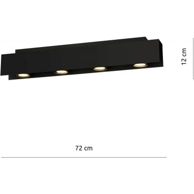 Emibig Kenno lampa podsufitowa 4x8 W czarna 1141/4