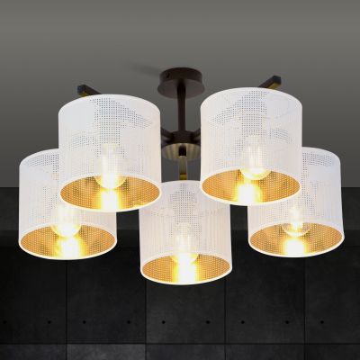 Emibig Jordan lampa podsufitowa 5x15 W biała-czarna-złota 1145/5