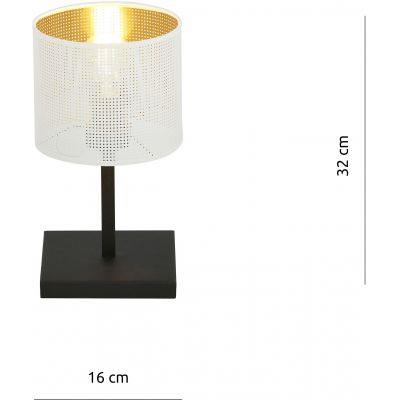 Emibig Jordan lampa stołowa 1x60W biały/złoty/czarny 1145/LN1