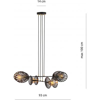 Emibig Playa lampa wisząca 4x60W czarny/złoty 1146/4