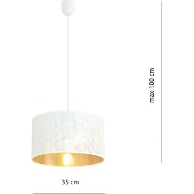 Emibig Aston lampa wisząca 1x60W biały/złoty 1147/1