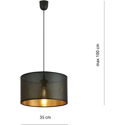 Emibig Aston lampa wisząca 1x15 W czarna-złota 1148/1