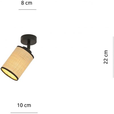Emibig Yoga lampa podsufitowa 1x60W czarny/beżowy 1151/1